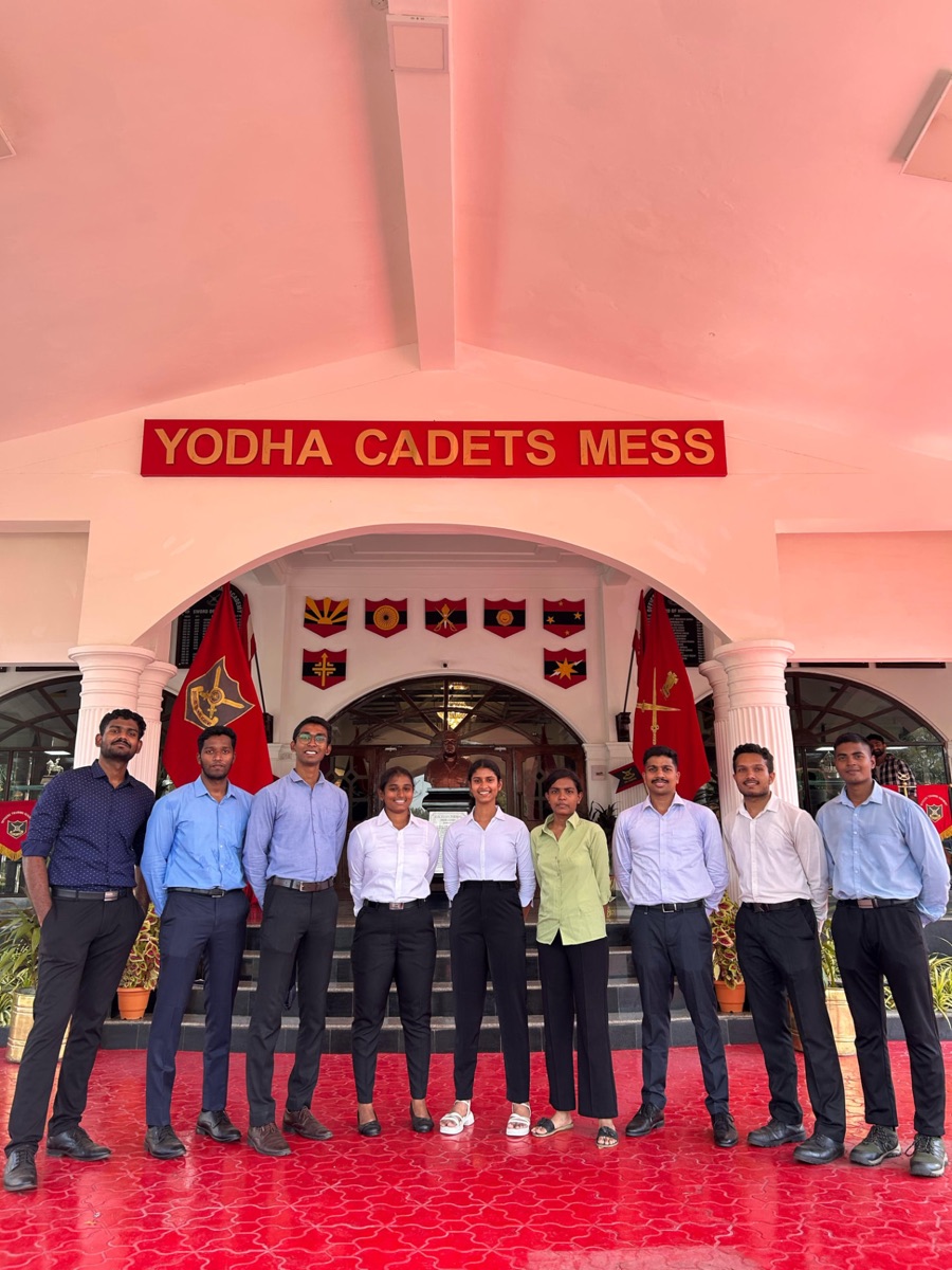 A team of students standing together